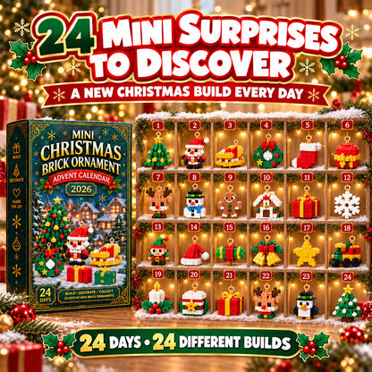 🎉🎉 Last day to save 49% – 🎄 24-Day Mini Christmas Ornament Advent Calendar | 24 unique festive buildable designs with hanging loops—perfect for decorating Christmas trees, wreaths, and holiday displays 🧱
