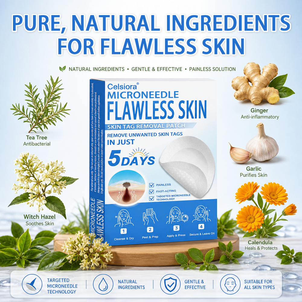 💚 Celsiora® 2-in-1 Microneedle & Hydrocolloid Patch | Raised Moles,Acne,  Flat Warts & Skin Tags Remover | Improves Wrinkles, Scars & Blemishes | Invisible Star Pimple Patches for Face & Body