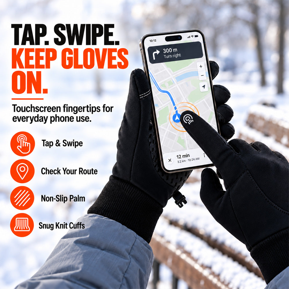 Winter Thermal Gloves for Men and Women Windproof Cold Resistant Touchscreen Non Slip Gloves for Cycling