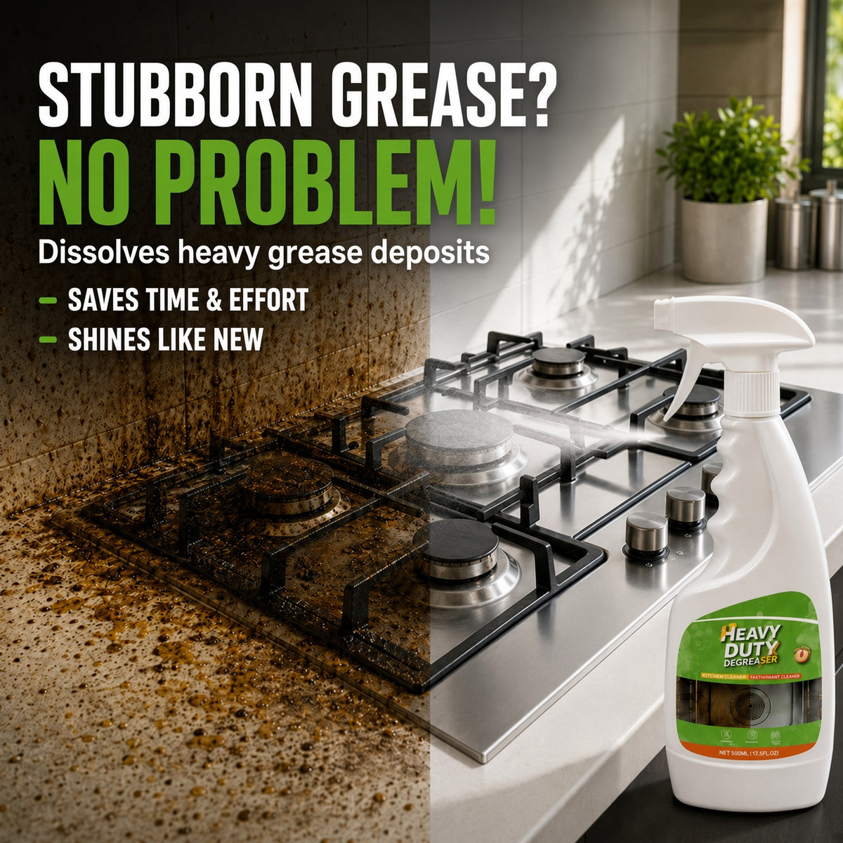 🏆🔥 50% OFF | Heavy Duty Kitchen Degreaser Spray – Powerful Grease-Cutting Cleaner