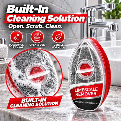 🛁 Buy 2 Get 1 Free 🏆🏆Bathroom Cleaning Brush – Built-In Cleaner Dispenser | Effortless Soap Scum & Limescale Removal for Shower Glass, Tiles & Sinks ✨