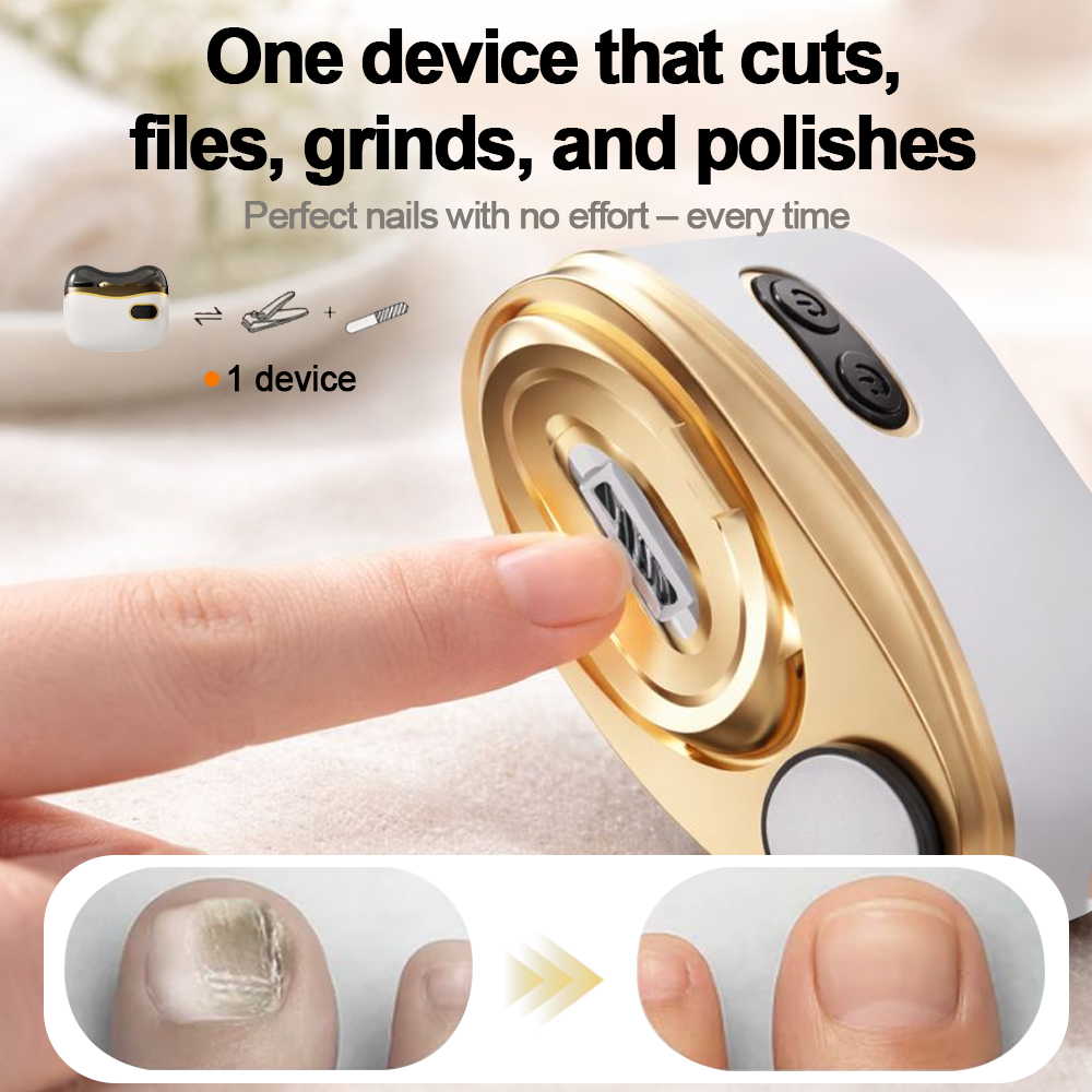 💥LAST DAY SALE 50% OFF💥 2-in-1 Electric Nail Clipper & Polisher 🏆 Universal automatic nail file for adults and children👶-Remifa®