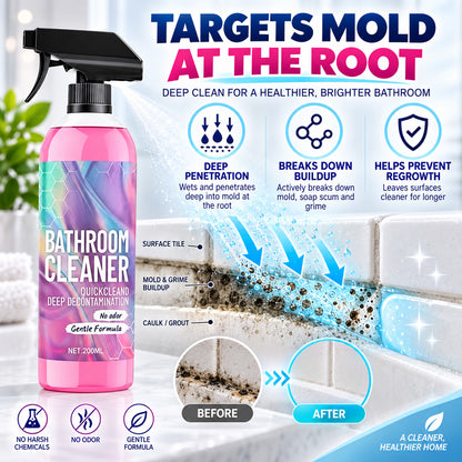 🧼Mould Remover Spray – Mould-Free Bathroom in 15 Minutes, Chlorine Free Black Mould Remover for Silicone Sealant, Grout, Tiles & Shower | Active Oxygen Formula, No Scrubbing, Odour Neutral, Safe for Kids & Pets