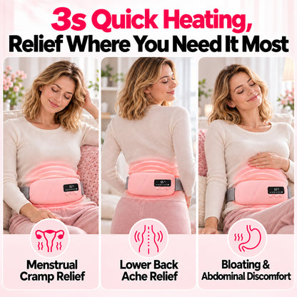 🔥 LIMITED-TIME 40% OFF | Heating Belt for Cramps & Back Relief – 5 Heat Levels, 4 Vibration Modes & Cordless