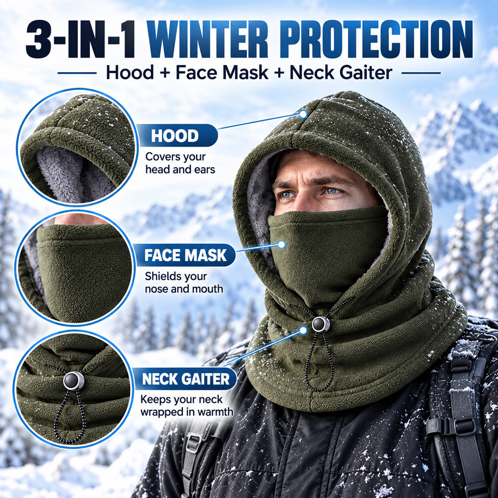 50% OFF | ❄️🔥Winter Essential Balaclava Hood 🧣– 3-in-1 Warm Face & Neck Coverage for Everyday Outings | Affordable Cold-Weather Must-Have