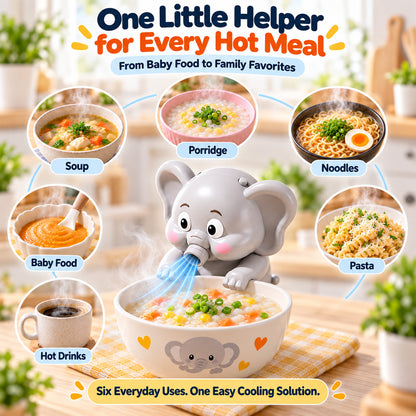 🐘 Hands-Free Food Cooling Fan – Cool Hot Meals Faster Without Blowing