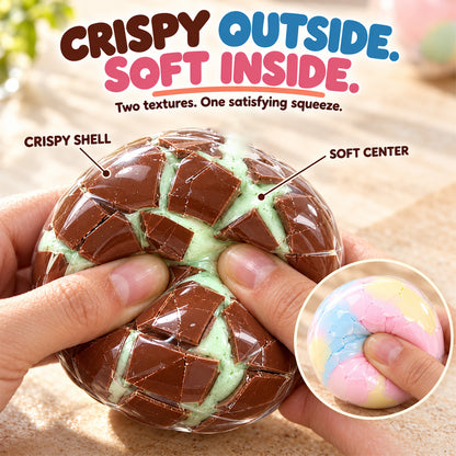 🔥👀BOGOF+50% Offer!!🥯Crunchy Squishy Stress Ball – Satisfying Crackable Shell & Soft Squeeze Centre🍫 | Pastel Macaron & Matcha Dark Chocolate | Fun Sensory Fidget Toy & Cute Gift🎁