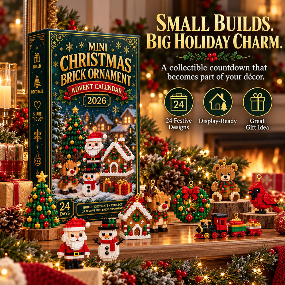 ⏳ Last day to save 49% – 🎄 24-Day Mini Christmas Ornament Advent Calendar | 24 unique festive buildable designs with hanging loops—perfect for decorating Christmas trees, wreaths, and holiday displays 🧱🎅