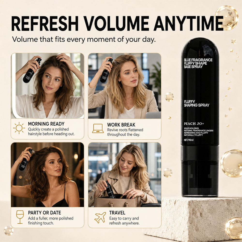 ☀️ Summer Hair Rescue 💇🏻‍♀️ 3-Second Volume Boost! Instantly Create Fluffy & Elegant Hairstyles! 👩 Peach-Scented Volumizing & Setting Spray