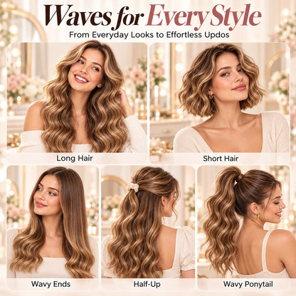 ✨ 💈 LIMITED-TIME 50% OFF! 💐 Wavy Curling Iron – Effortless Clamp-and-Hold Styling, Save Time on Your Everyday Look