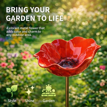 💖🎁 Mother's Day gifts for 2026 with 49% off 🎁Handcrafted metal garden stake featuring a flower and a bird 🐦
