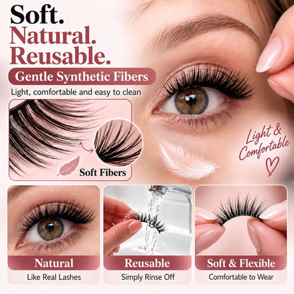 ✨Self-Adhesive Reusable Lashes | Lift Tired Saggy Eyelids in 3 Seconds👀 – No Glue, Zero Hassle!