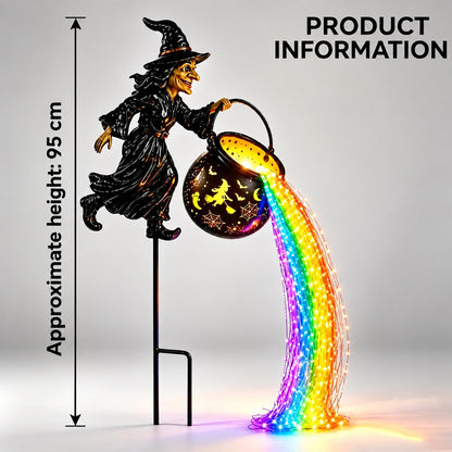 🔥50%OFF Today Only!🧙‍♀️🎃 A witch’s cauldron-shaped garden lamp with LED lighting – a striking outdoor decoration 🔮✨