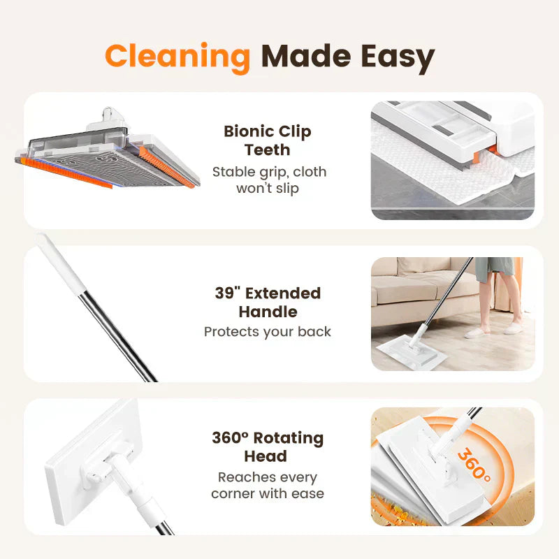 💥New Year's Offer: 50% Off💥Disposable Dust Mop with 5 Reusable Cloths 🧹-Remifa®