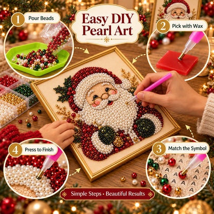✨ 3D Christmas Pearl Craft Kit🎅 – Relaxing DIY Holiday Art | All‑In‑One Framed Pearl Diamond Painting for Christmas Decor & Heartwarming Family Gifts