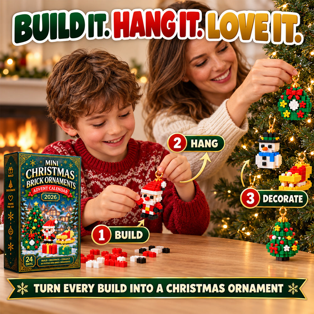 🎉🎉 Last day to save 49% – 🎄 24-Day Mini Christmas Ornament Advent Calendar | 24 unique festive buildable designs with hanging loops—perfect for decorating Christmas trees, wreaths, and holiday displays 🧱