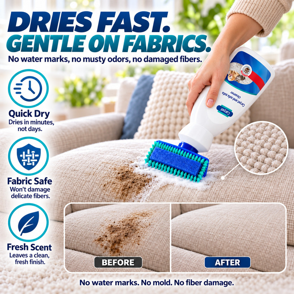 ✨  BUY 2 GET 1 FREE 🏆 Waterless Carpet & Upholstery Foam Cleaner – Fast Stain Removal for Rugs, Sofas, Car Seats & Everyday Spills