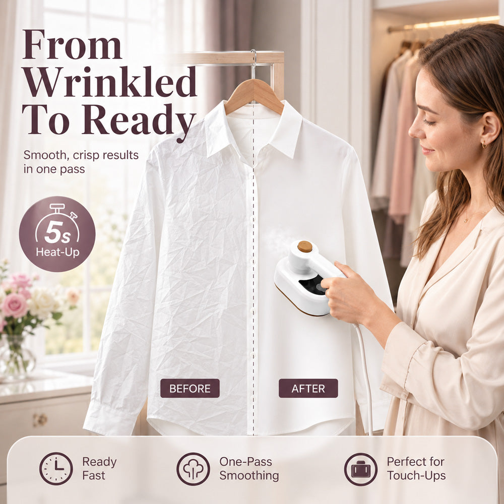 upsell🔥 50% OFF! 2-in-1 Steam Iron⚡ 5s Heat-Up | 💨 Fast Wrinkle Removal | 🛡️ Refresh & Sanitise | ✈️ Portable