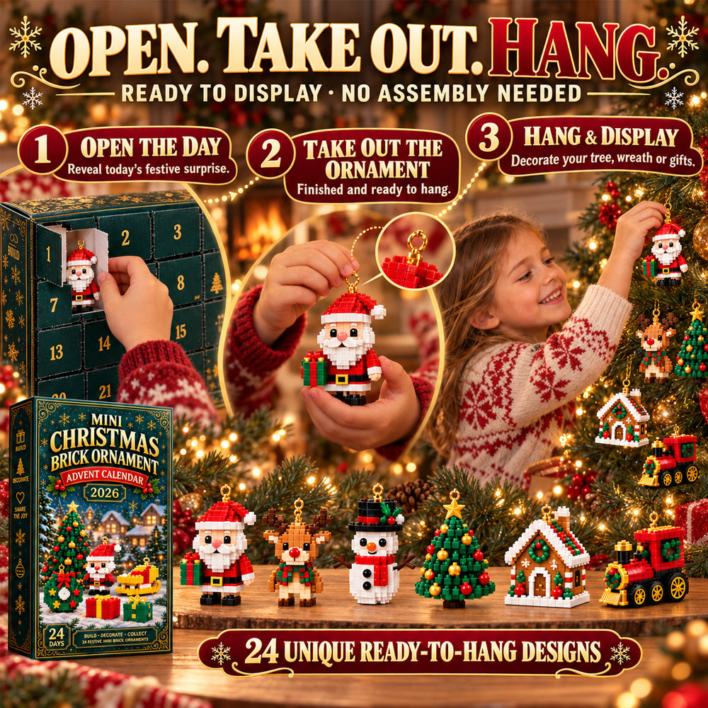⏳ Last day to save 49% – 🎄 24-Day Mini Christmas Ornament Advent Calendar | 24 unique festive buildable designs with hanging loops—perfect for decorating Christmas trees, wreaths, and holiday displays