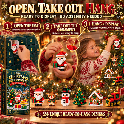 ⏳ Last day to save 49% – 🎄 24-Day Mini Christmas Ornament Advent Calendar | 24 unique festive buildable designs with hanging loops—perfect for decorating Christmas trees, wreaths, and holiday displays