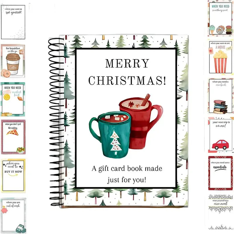 🔥Shockingly low price🎁Ready for Christmas!🎅Christmas Gift Card Booklet -👍DIY Spiral-Bound Christmas Gift Card Holder Book