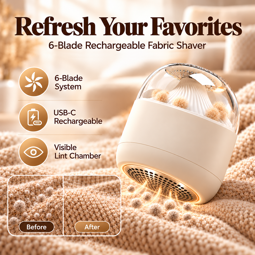 🧶👕50% OFF NOW! Magnetic Lint Remover – Portable Electric Fabric Shaver, Restore Smoothness for Sweaters, Blankets & Garments