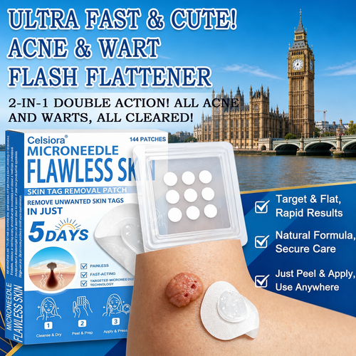 📌 Celsiora® 2-in-1 Microneedle & Hydrocolloid Patch | Raised Moles,Acne,  Flat Warts & Skin Tags Remover | Improves Wrinkles, Scars & Blemishes | Invisible Star Pimple Patches for Face & Body