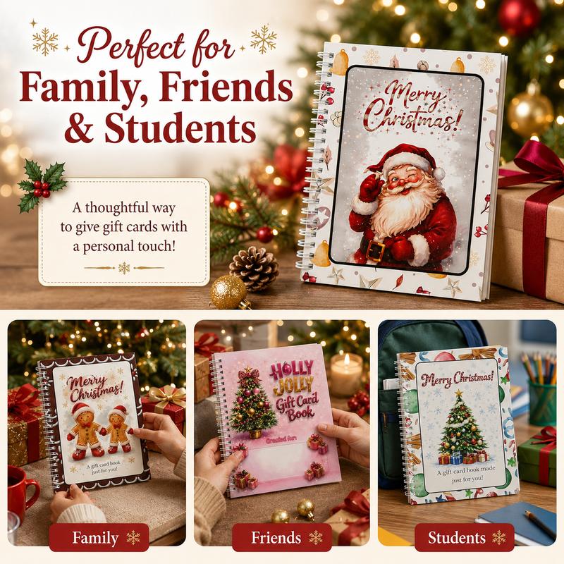 🔥🎁70% OFF!!!-Ready for Christmas!🎅Christmas Gift Card Album -👍DIY Spiral-Bound Christmas Gift Card Album with Surprise Pages