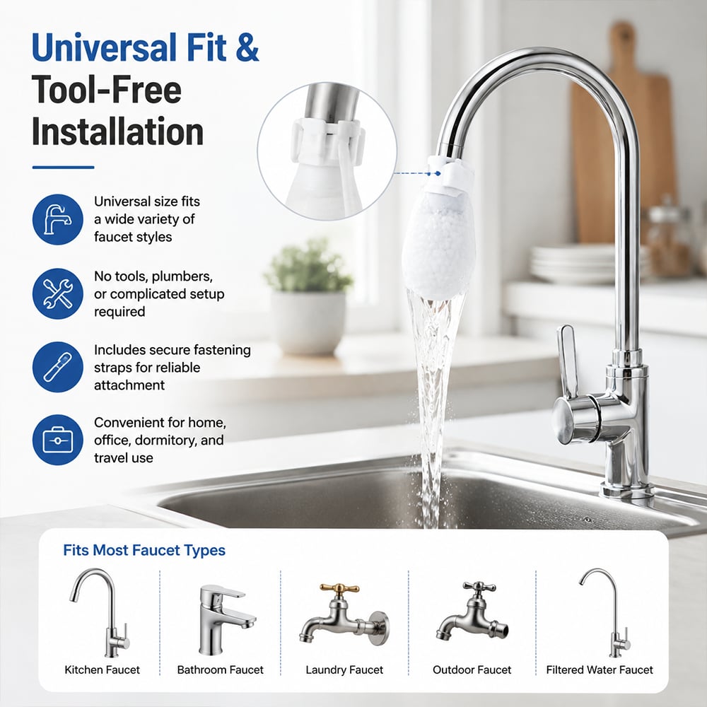 🔥LAST DAY 50% OFF💧Faucet Filter Cotton Bags - Universal, 100 PCS Splash-Proof Faucet Filter 🌟Set