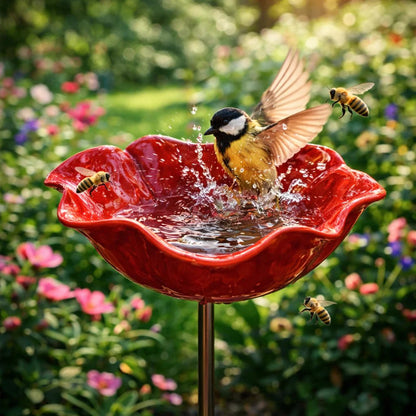 💖🎁 Mother's Day gifts for 2026 with 49% off 🎁Handcrafted metal garden stake featuring a flower and a bird 🐦