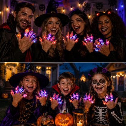 👻 Light Up Halloween Night! 🎃 40% OFF LED Halloween Glowing Rings ✨ 50 PCS Spooky Light-Up Rings for Trick-or-Treat, Parties & Goodie Bags — Devareon®
