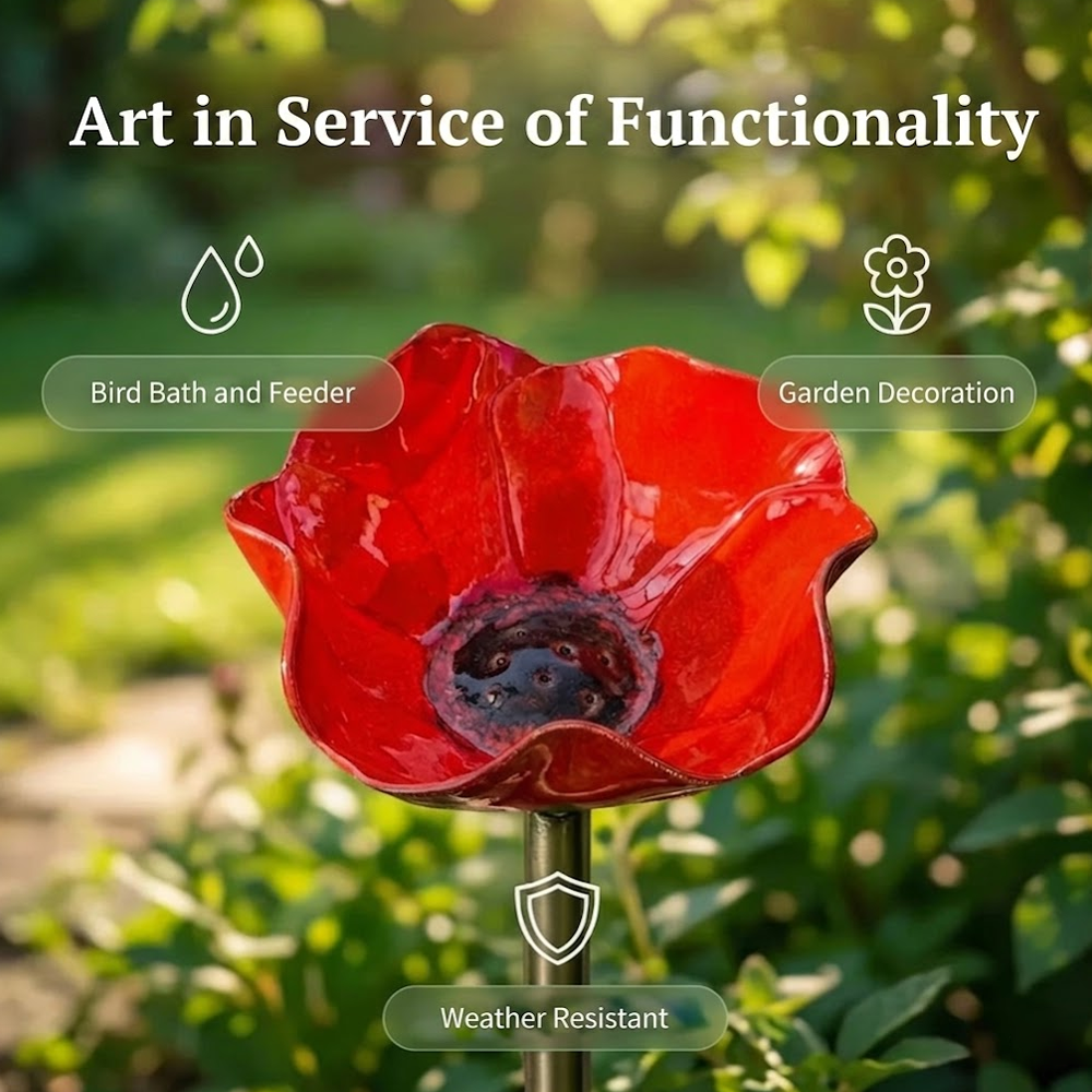 💖🎁 Mother's Day gifts for 2026 with 49% off 🎁Handcrafted metal garden stake featuring a flower and a bird 🐦
