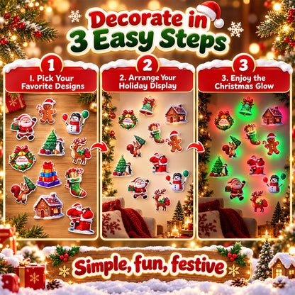 🥳New! Introductory Price - Half Price today🎄 Light-Up Christmas Wall Decals | No Drill, No Wires, Instant Holiday Glow 🎄