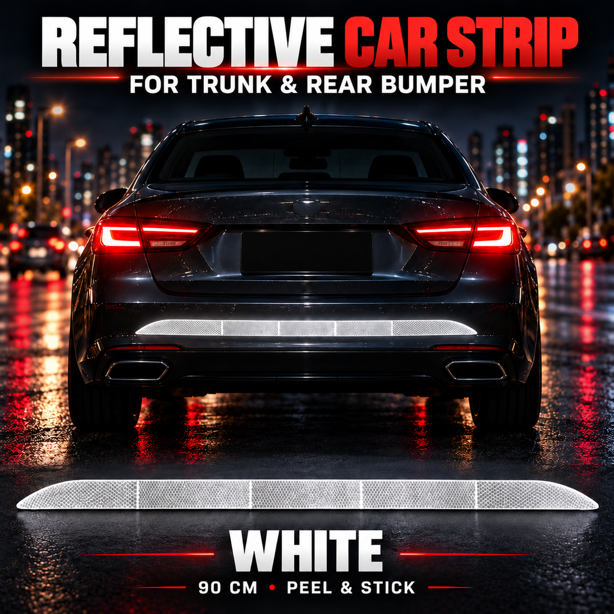 🚗 LIMITED‑TIME 50% OFF! 🔥Reflective Car Sticker Strips for Trunk & Rear Bumper