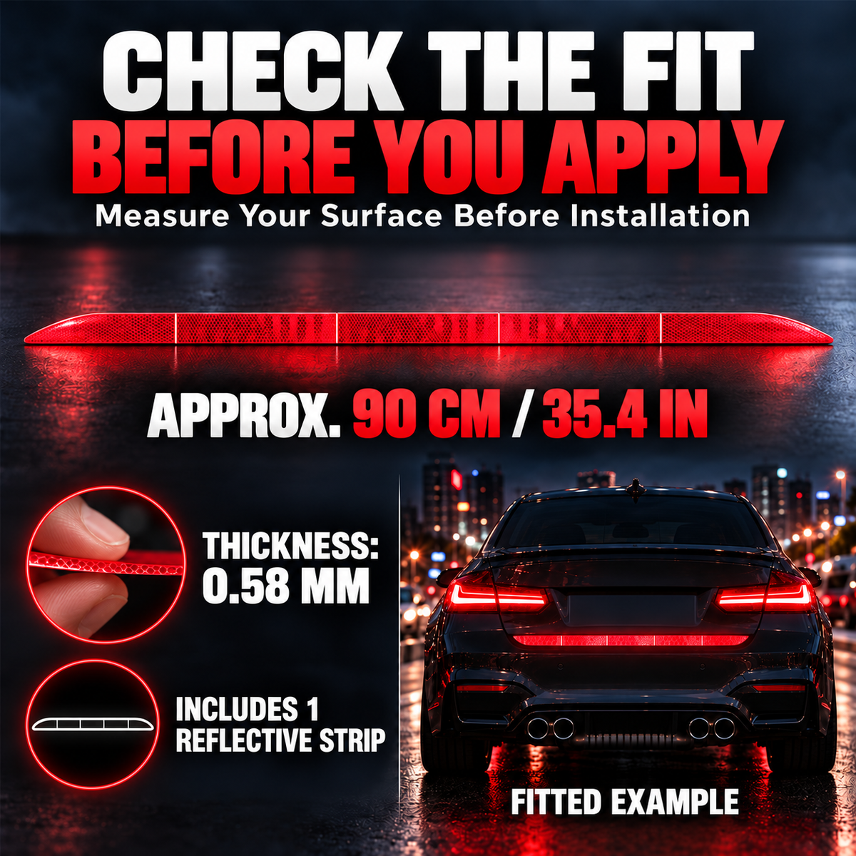 🚗 LIMITED‑TIME 50% OFF! 🔥Reflective Car Sticker Strips for Trunk & Rear Bumper