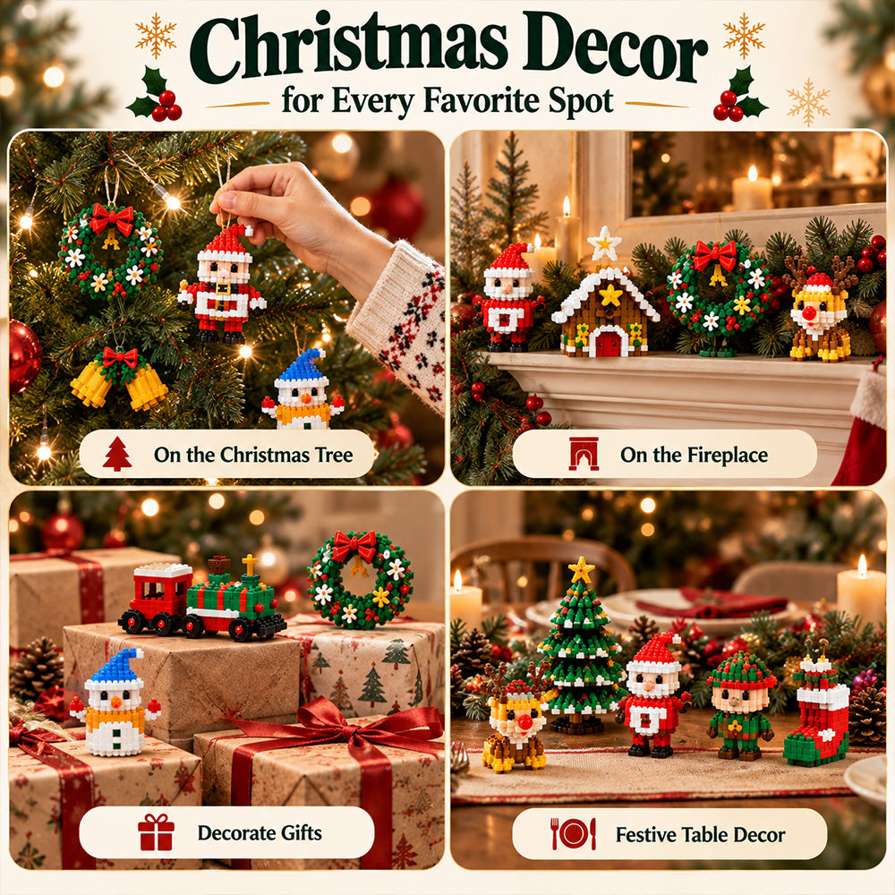 🌟 Last day to save 49% – 🎄 12-Day Mini Christmas DIY Building Set | 12 unique festive buildable designs with hanging loops—perfect for decorating Christmas trees, wreaths, and holiday displays 🧱