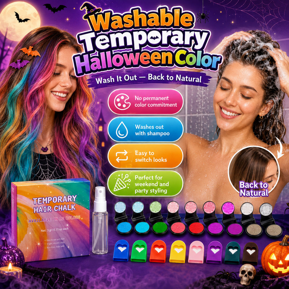 🔥Last Day 50% OFF🌈12-Color Temporary Hair Chalk Applicator Set🎁