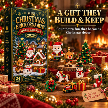 ⏳ Last day to save 49% – 🎄 24-Day Mini Christmas Ornament Advent Calendar | 24 unique festive buildable designs with hanging loops—perfect for decorating Christmas trees, wreaths, and holiday displays 🧱🎅