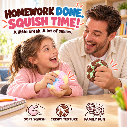 🔥👀BOGOF+50% Offer!!🥯Crunchy Squishy Stress Ball – Satisfying Crackable Shell & Soft Squeeze Centre🍫 | Pastel Macaron & Matcha Dark Chocolate | Fun Sensory Fidget Toy & Cute Gift🎁