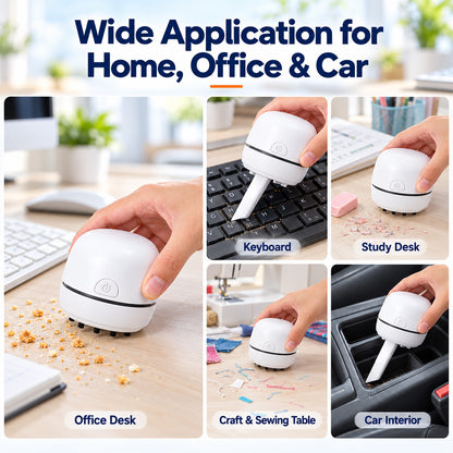 🎉50% OFF🎉✨ Portable Mini Desk Vacuum Cleaner | USB Rechargeable Compact Desktop Vacuum for Keyboard, Dust, Crumbs & Car Cleaning