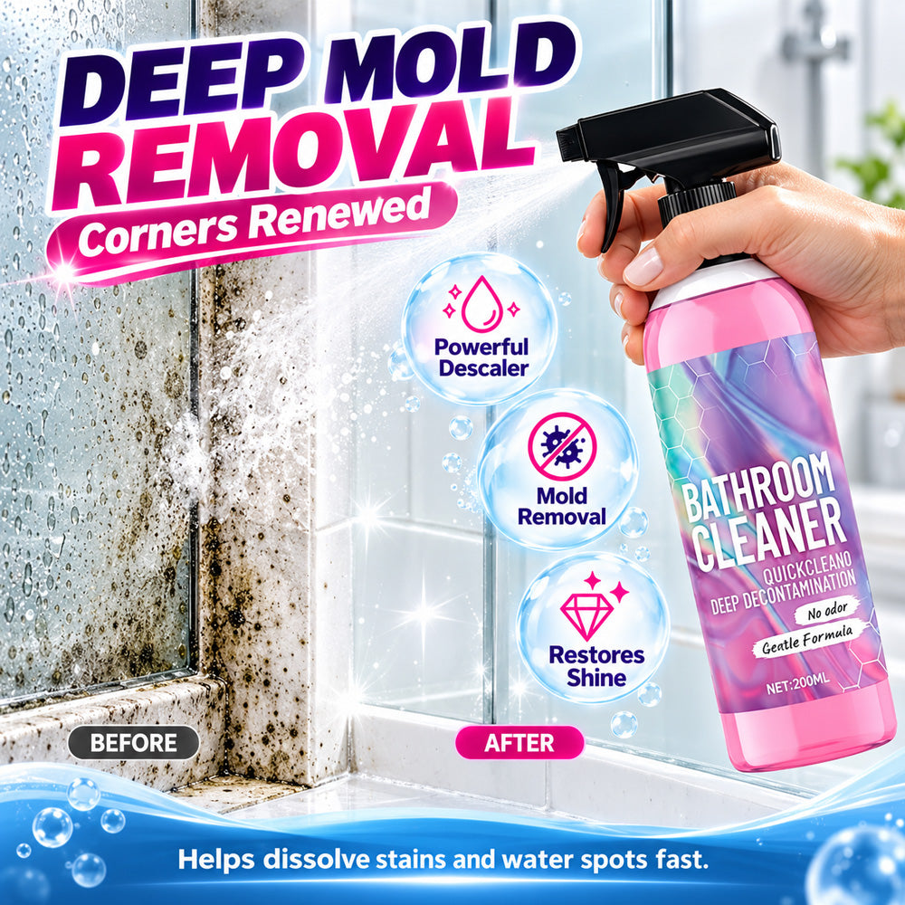 🧼Mould Remover Spray – Mould-Free Bathroom in 15 Minutes, Chlorine Free Black Mould Remover for Silicone Sealant, Grout, Tiles & Shower | Active Oxygen Formula, No Scrubbing, Odour Neutral, Safe for Kids & Pets