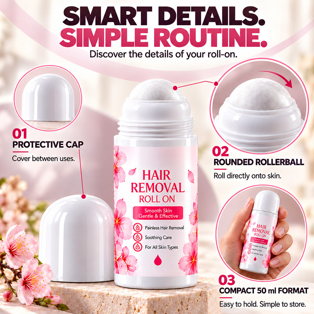 👑 LIMITED-TIME 50% OFF! | Gentle Smooth Roll-On Body Hair Removal—Smooth Legs, Bikini Line & Underarms in Minutes, No Razor Burn, No Wax, No Mess