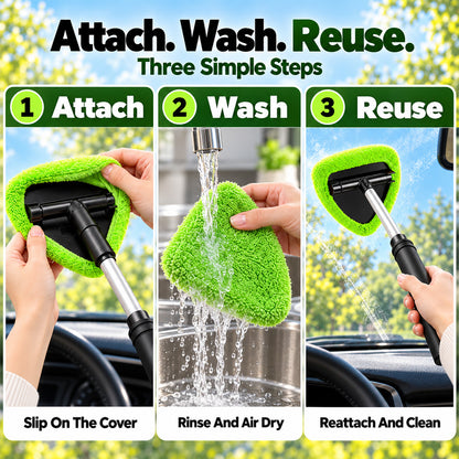 🚗 50% OFF🧼 9PCS Car Window Cleaner Kit✨ Extendable Handle & Windshield Cleaning Tool