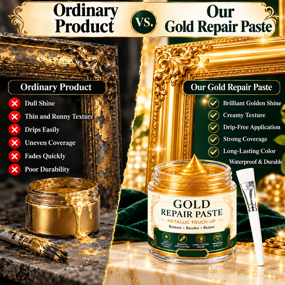 🎁 BUY 2 GET 1 FREE+50% OFF!! Gold Metallic Repair Paste with Brush – Revive Worn Frames & Furniture and Refresh Your Décor Without Buying New