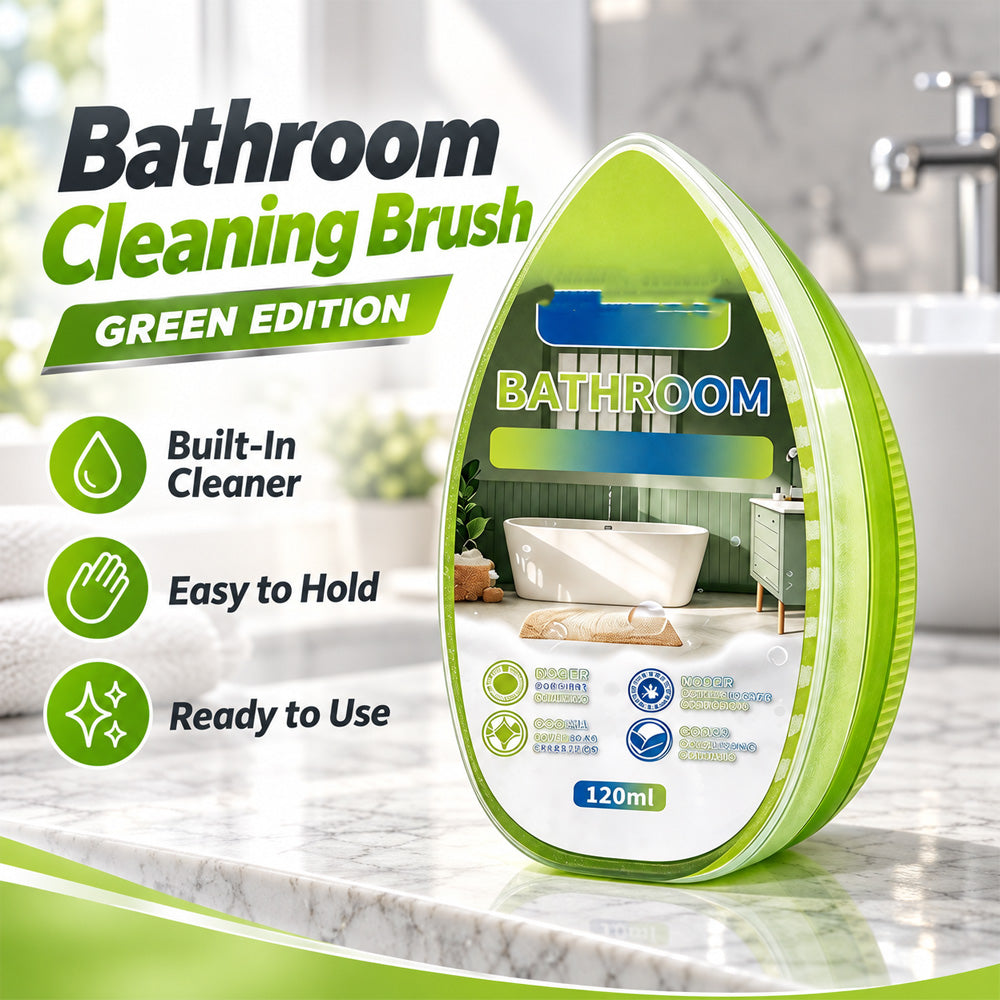 🛁 Buy 2 Get 1 Free 🏆🏆Bathroom Cleaning Brush – Built-In Cleaner Dispenser | Effortless Soap Scum & Limescale Removal for Shower Glass, Tiles & Sinks ✨