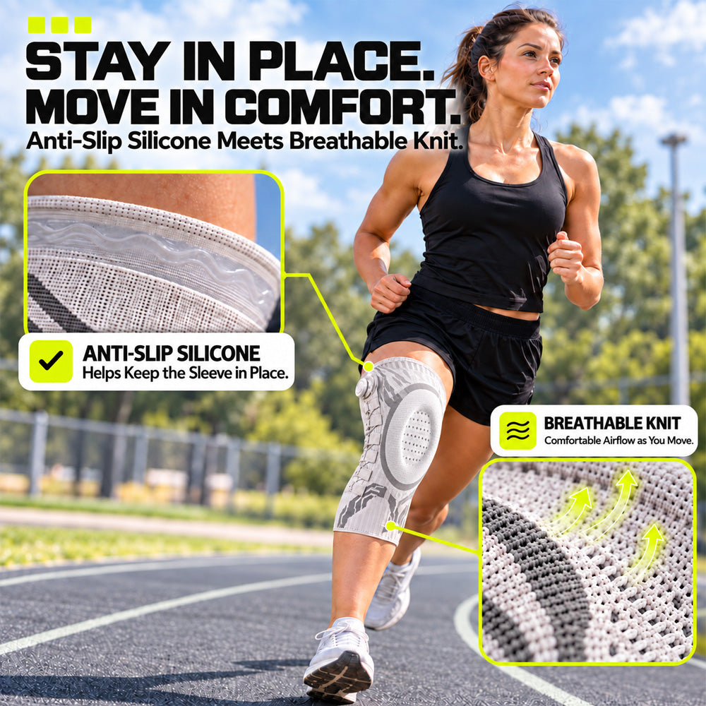 🏃Professional Adjustable Sports Knee Support Brace – Compression, Stability & Secure Fit for Active Movement