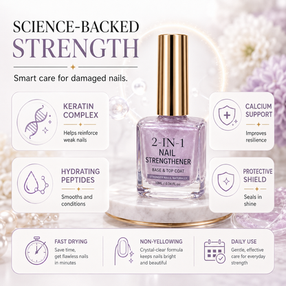 💅 50% OFF !! ⏰ Lilac Glossy Nail Strengthener – Strengthen Weak Nails & Restore Natural Shine