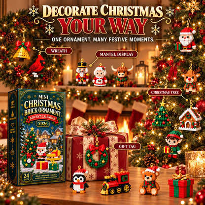 ⏳ Last day to save 49% – 🎄 24-Day Mini Christmas Ornament Advent Calendar | 24 unique festive buildable designs with hanging loops—perfect for decorating Christmas trees, wreaths, and holiday displays