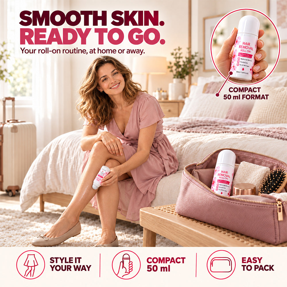 👑 LIMITED-TIME 50% OFF! | Gentle Smooth Roll-On Body Hair Removal—Smooth Legs, Bikini Line & Underarms in Minutes, No Razor Burn, No Wax, No Mess