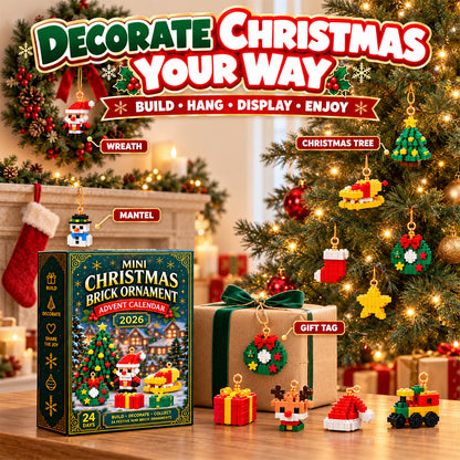 🎉🎉 Last day to save 49% – 🎄 24-Day Mini Christmas Ornament Advent Calendar | 24 unique festive buildable designs with hanging loops—perfect for decorating Christmas trees, wreaths, and holiday displays 🧱